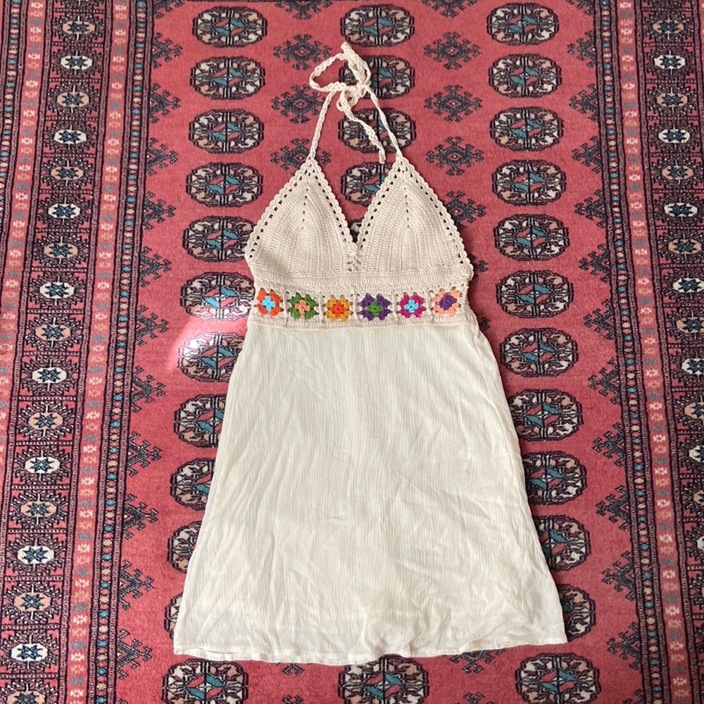 Beach by Exist Crochet Knit Halter Dress